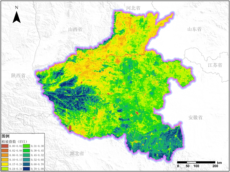 衛星遙感數據反演增強型植被(bèi)指數數